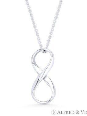 Infinity Symbol / Figure 8 Charm Pendant in .925 Sterling Silver